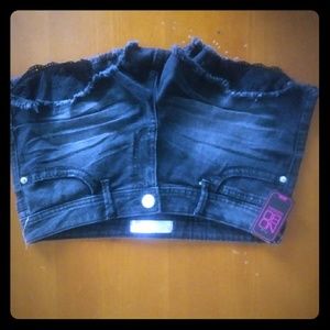 NWT black jean shorts